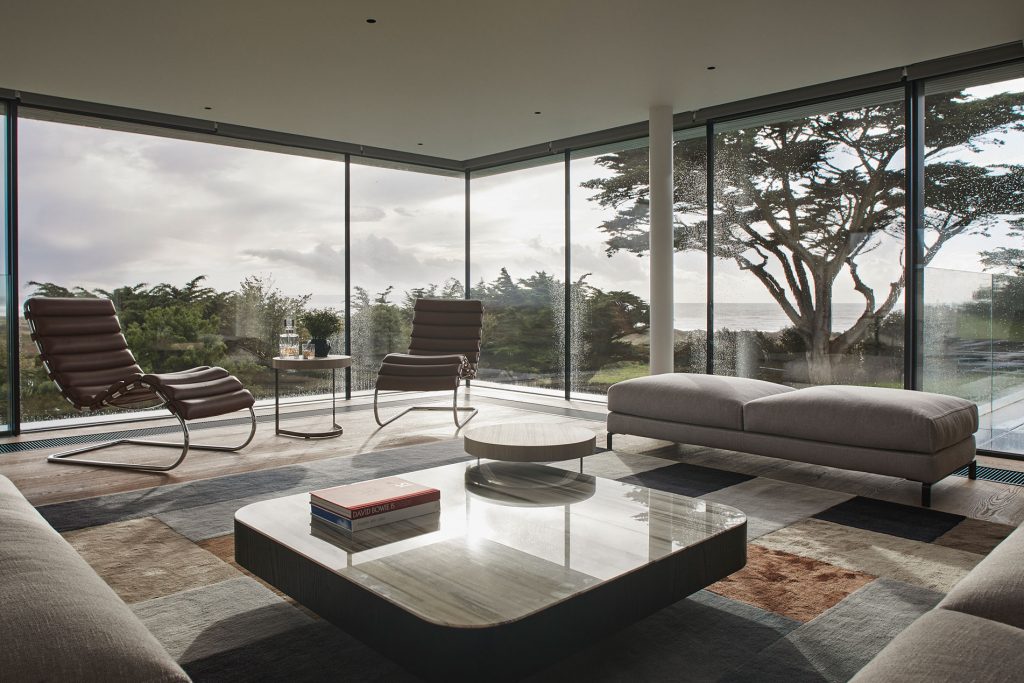 Luxury living room design with view