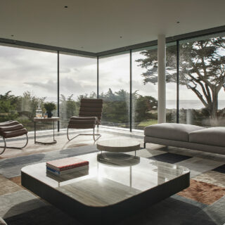 Luxury living room design with view
